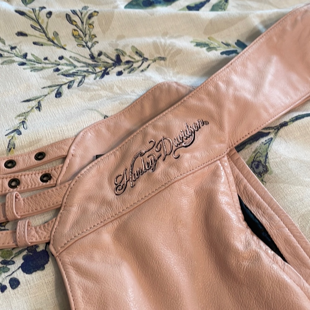 Harley Davidson leather motorcycle chaps. Size XS to S and short. (I’m 5’2)